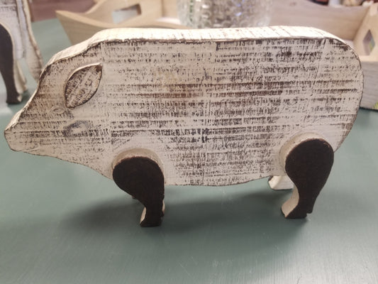 Carved wood pig