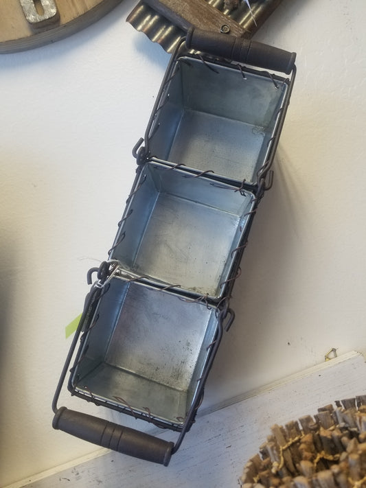 Galvanized 3 basket